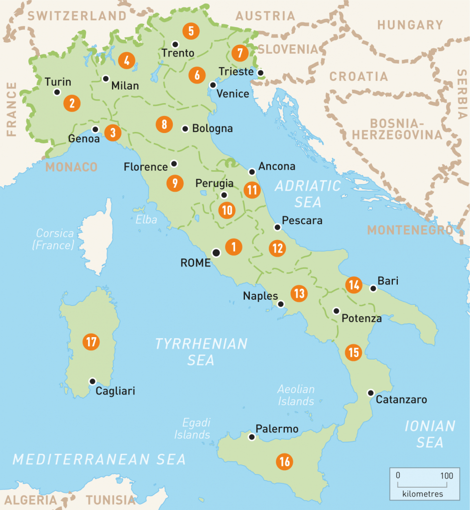 Map Of Italy | Italy Regions | Rough Guides inside Printable Map Of Italy With Regions