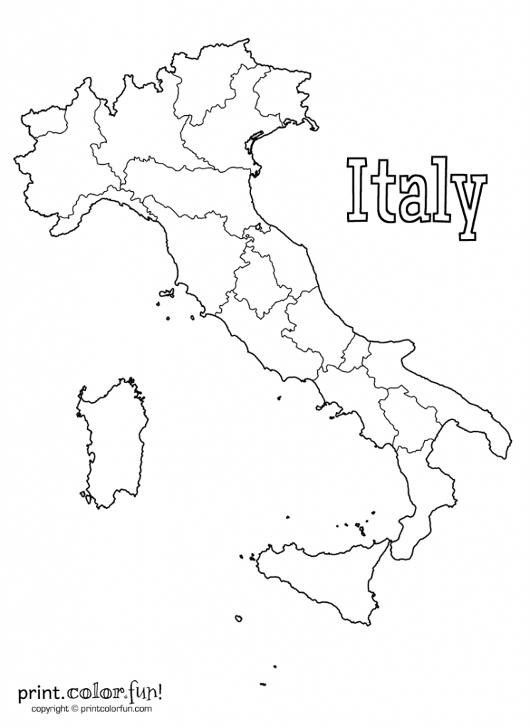 Map Of Italy | Print. Color. Fun! Free Printables, Coloring Pages inside Printable Map Of Italy For Kids