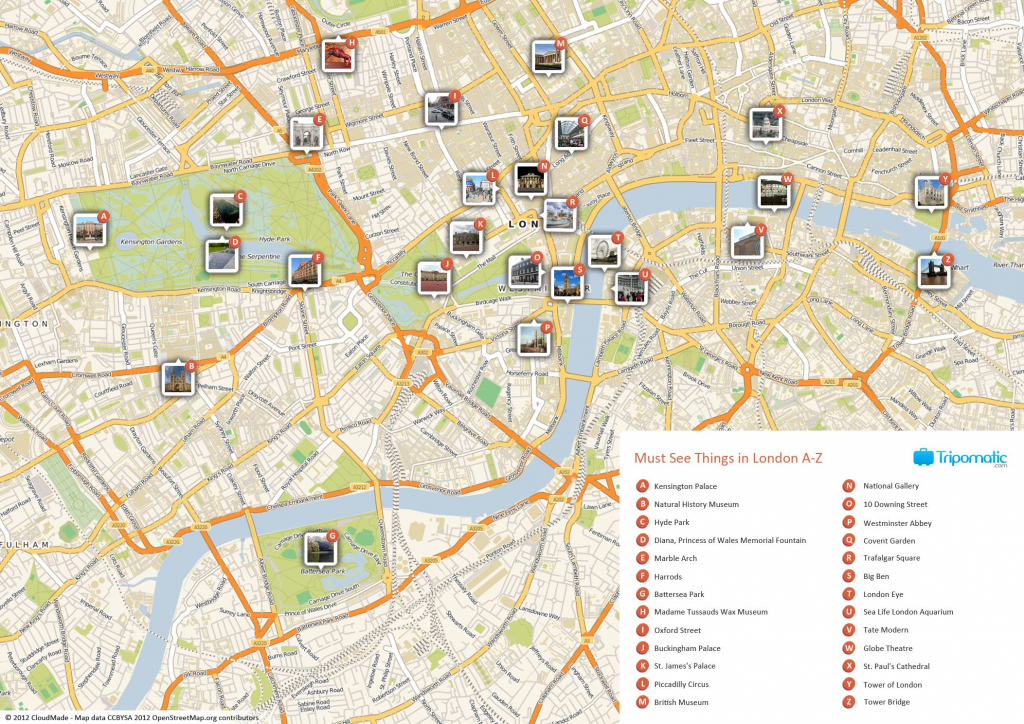 Map Of London With Must See Sights And Attractions. Free Printable inside London Sightseeing Map Printable