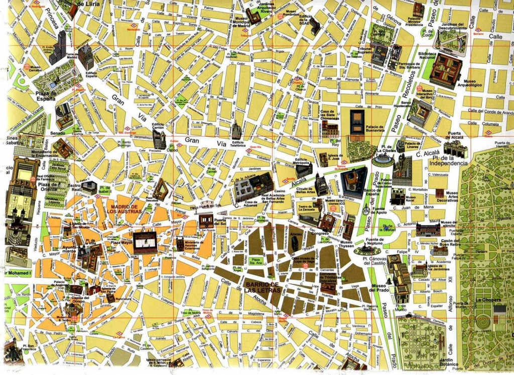 Map Of Madrid, Spain - Free Printable Maps in Printable Map Of Madrid