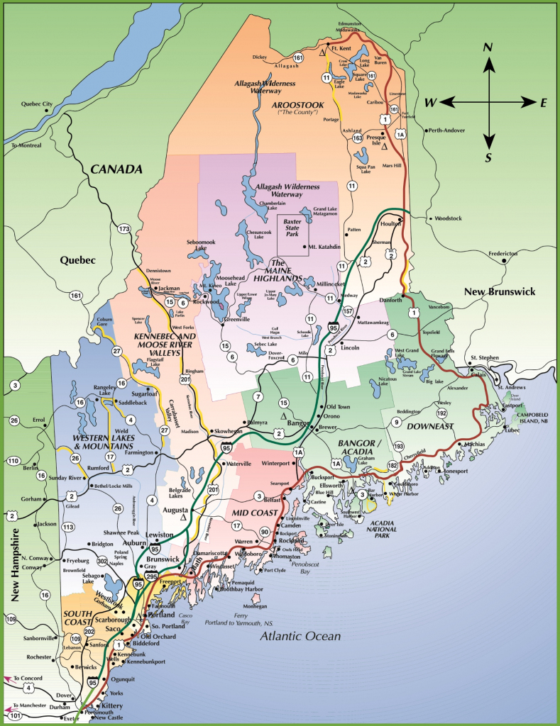 Map Of Maine Coast regarding Maine State Map Printable