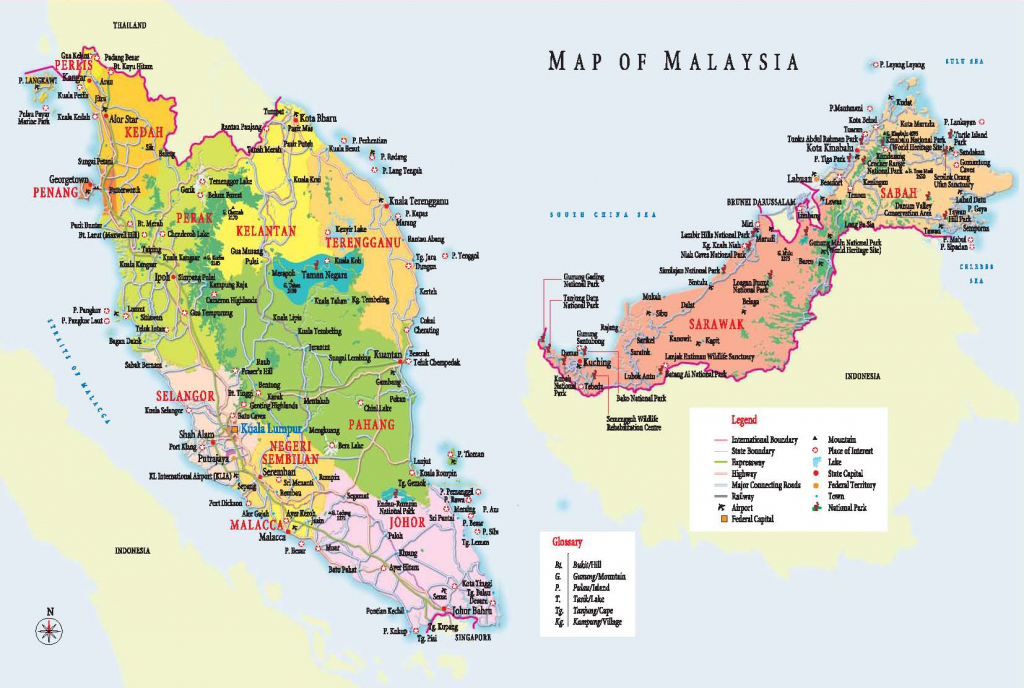 Map Of Malaysia » Travel pertaining to Printable Map Of Malaysia
