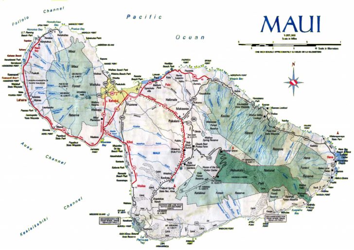 Map Of Maui Hawaii Afputra Intended For Maui Road Map Printable 728x515 