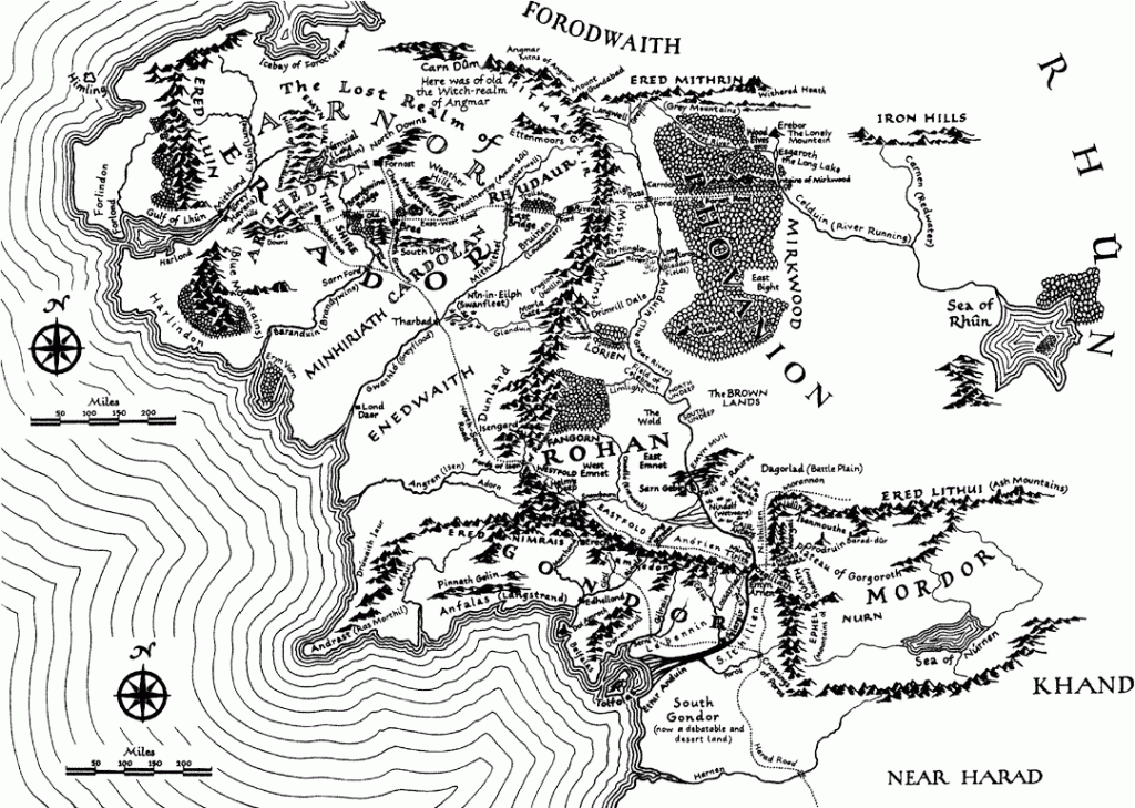 Map Of Middle Earth | Maps &amp;amp; Cartographic Graphics, Icons, Symbols inside Printable Hobbit Map