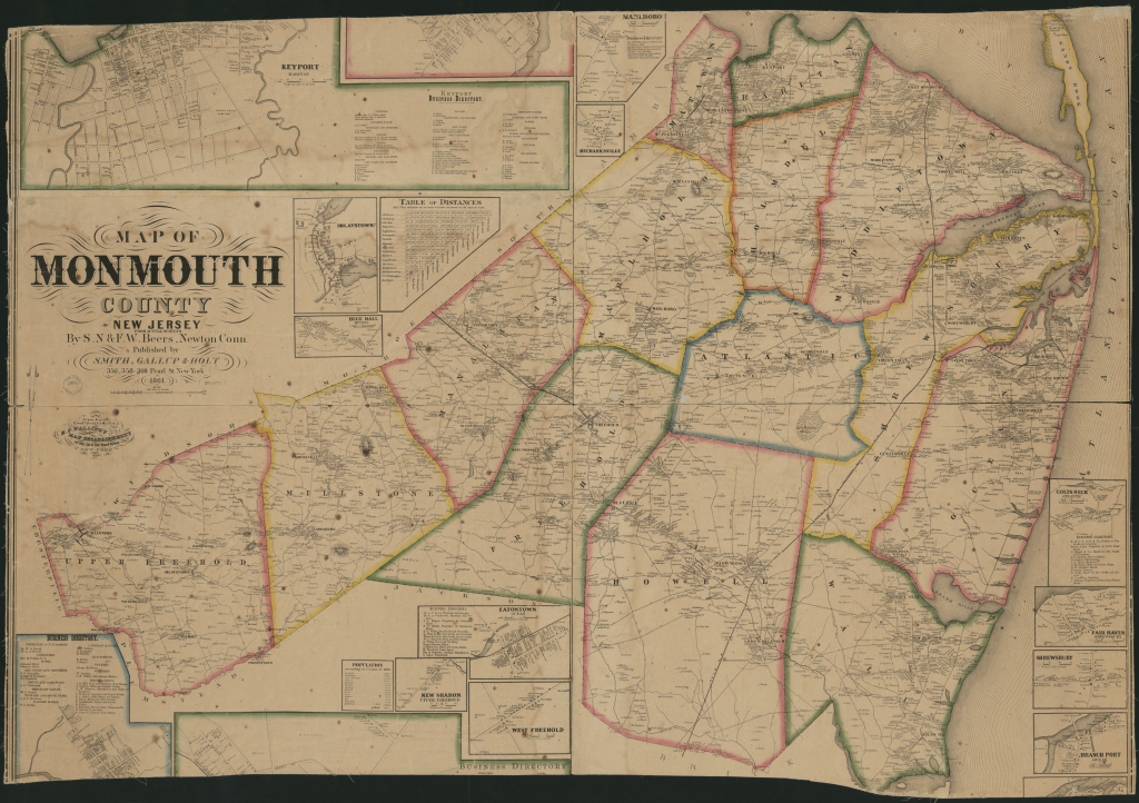 Map Of Monmouth County, New Jersey : From Actual Surveys | Library regarding Printable Map Of Monmouth County Nj