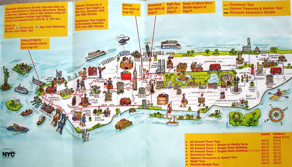 Map Of New York City Attractions Printable | Manhattan Citysites in Printable Map Of New York City With Attractions
