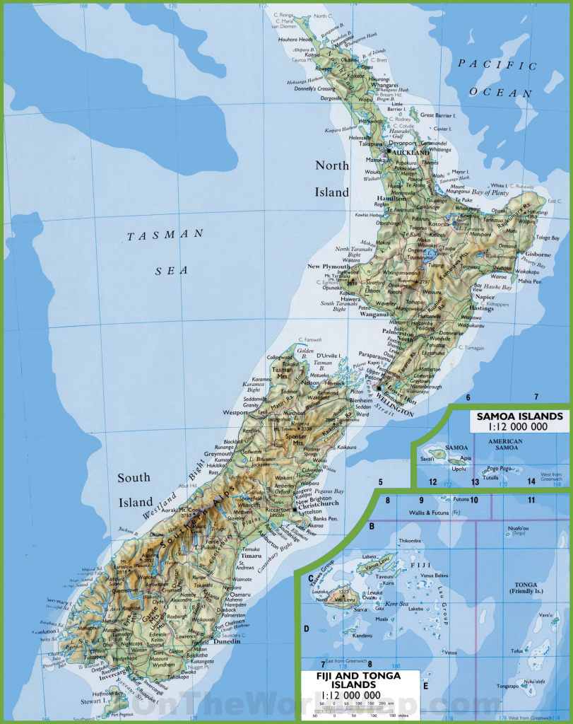 Map Of New Zealand With Cities And Towns with regard to Printable Map Of New Zealand