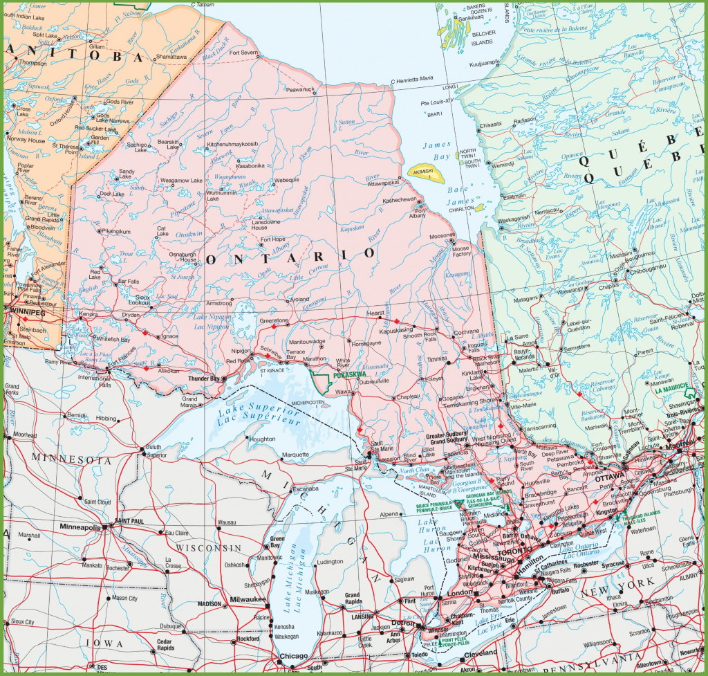 Map Of Ontario With Cities And Towns with regard to Free Printable Map Of Ontario