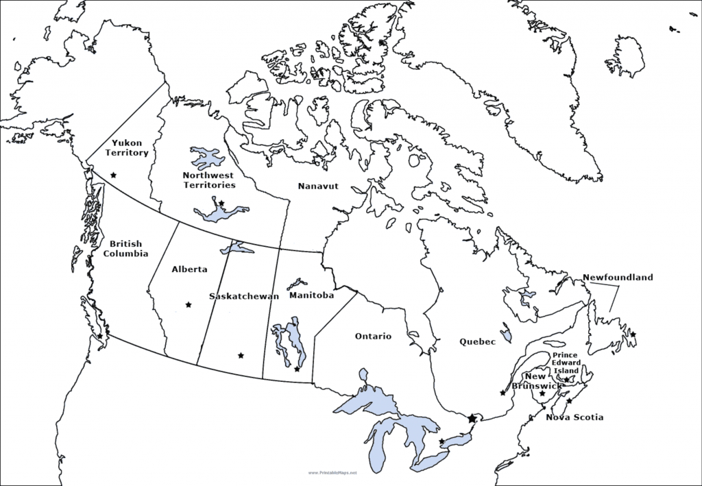 Map Of Provinces Capitals In Canada Canada Provinces Canadian throughout Printable Blank Map Of Canada With Provinces And Capitals