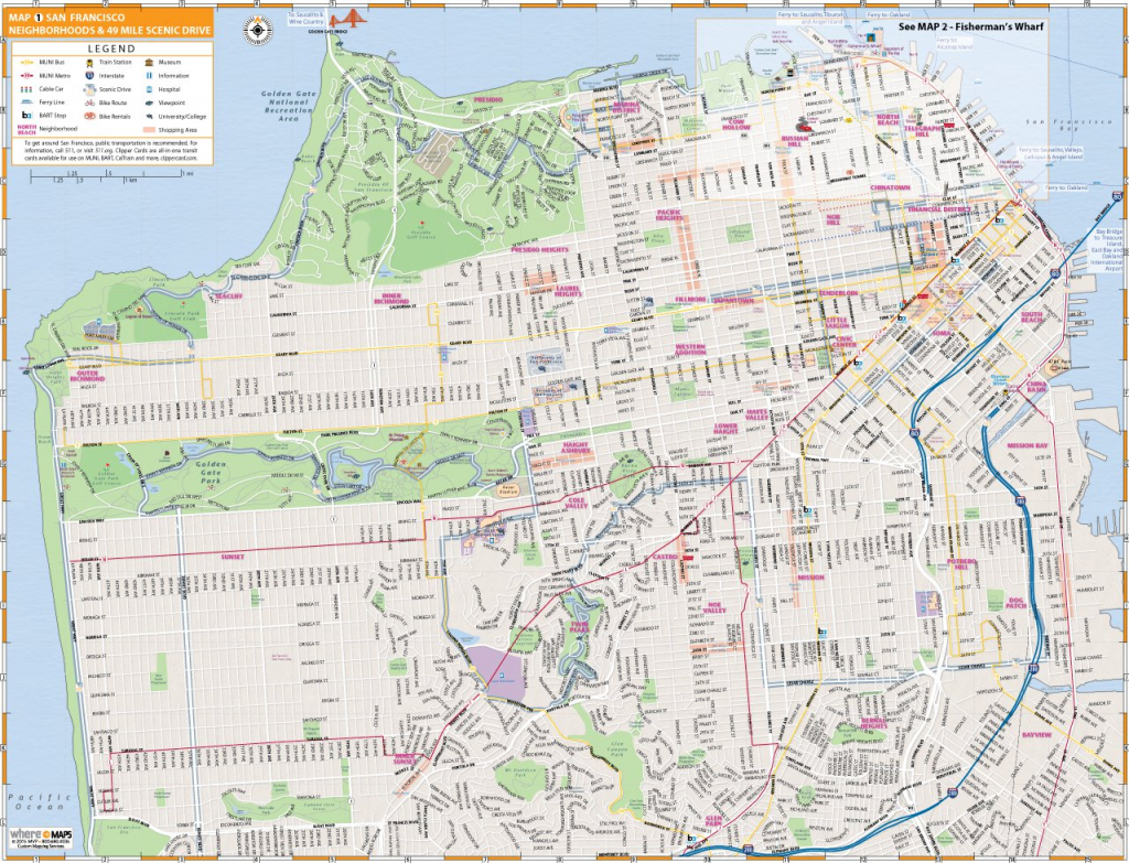 Map Of San Francisco: Interactive And Printable Maps | Wheretraveler inside Printable Map Of San Francisco