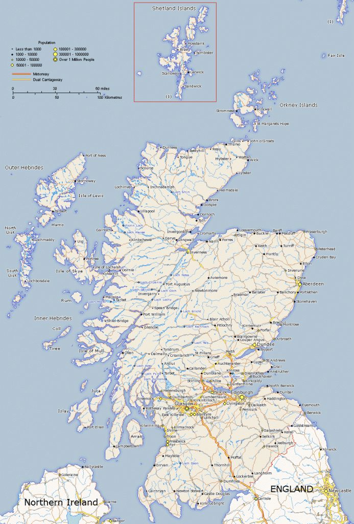 Map of Scotland Inside Printable Map of Scotland | Printable Maps