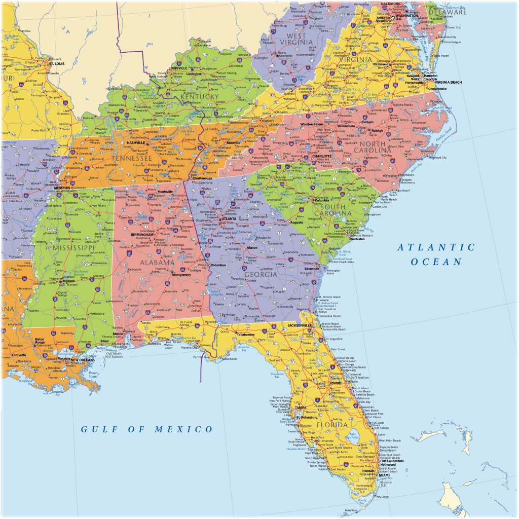 Map Of Southeast Region Of Us Map Of Southeastern Luxury Awesome Us for Printable Map Of Southeast Us