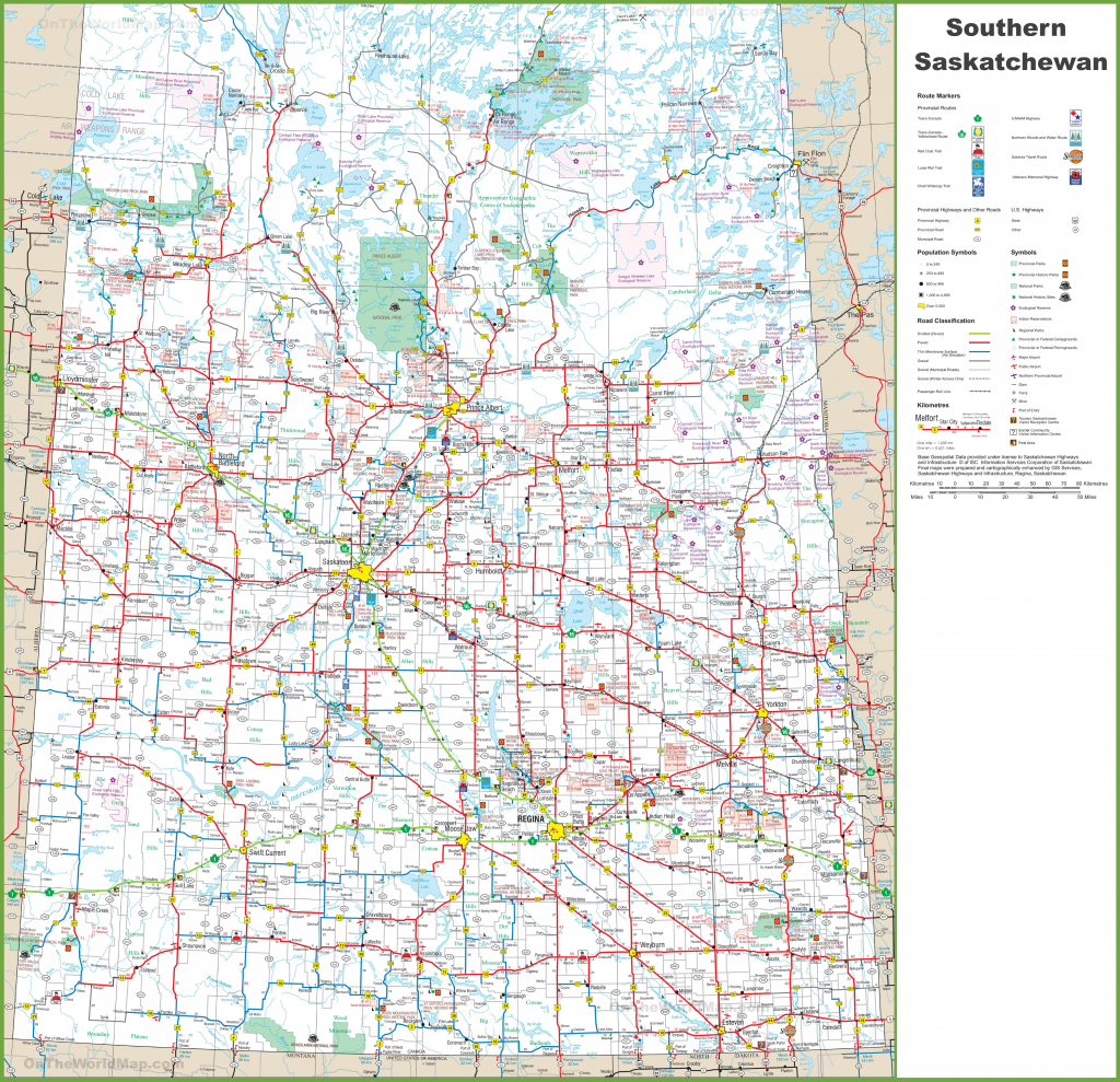 Map Of Southern Saskatchewan for Printable Map Of Saskatchewan