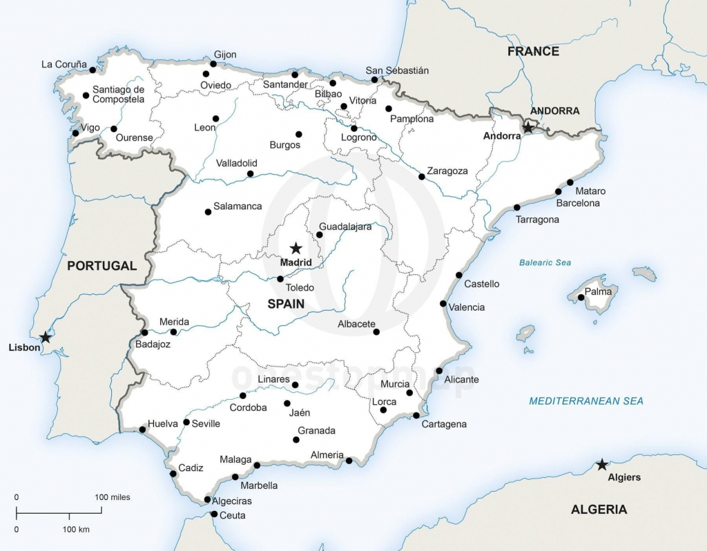 Map Of Spain Political | Travel | Map Of Spain, Map Vector, Map intended for Printable Map Of Spain Pdf