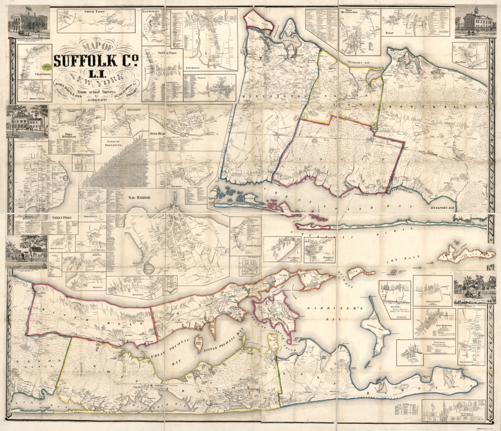 Map Of Suffolk County, L.i., N.y. : From Actual Surveys | Library Of throughout Printable Map Of Suffolk County Ny