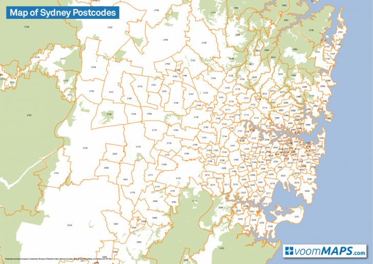 Map Of Sydney Postcodes – Voommaps With Regard To Printable Map Of ...