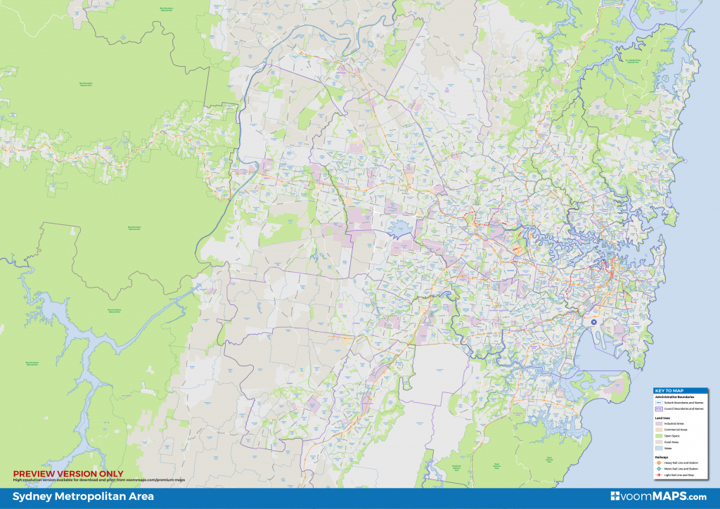 Map Of Sydney Suburbs – Voommaps throughout Printable Map Of Sydney Suburbs