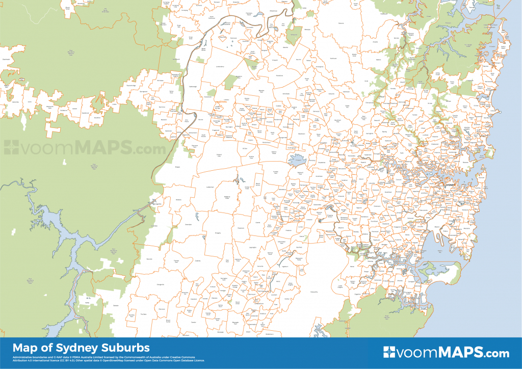 Map Of Sydney Suburbs – Voommaps throughout Printable Map Of Sydney