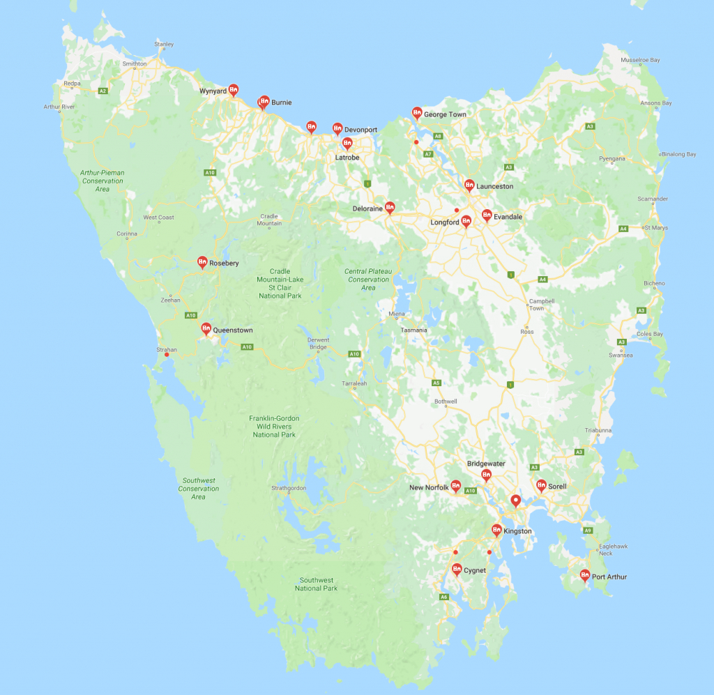 Map Of Tasmania | Tasmania Travel Guide intended for Printable Map Of Tasmania