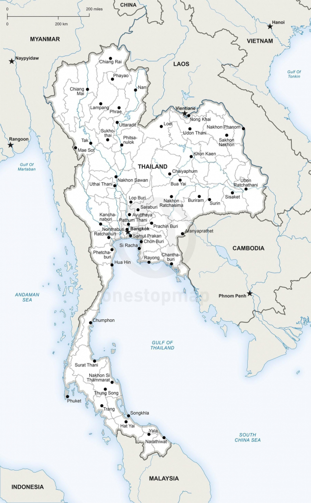 Map Of Thailand Political | Graphic Design | Map Vector, Map, Asia Map regarding Printable Map Of Thailand