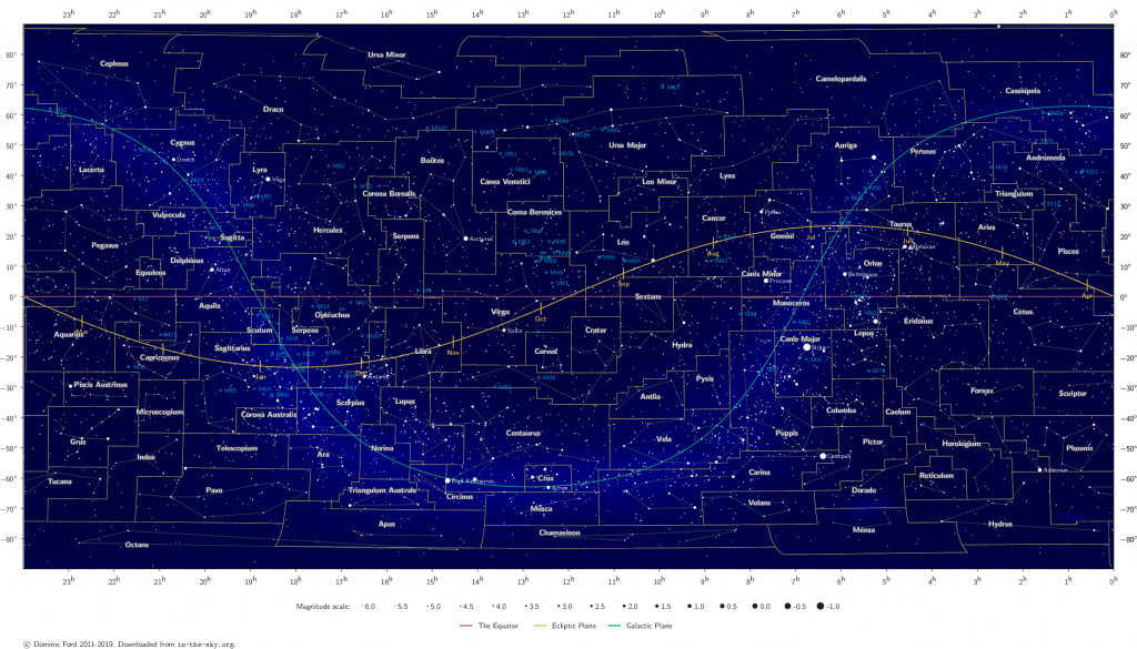 Map Of The Constellations - In-The-Sky in Printable Constellation Map