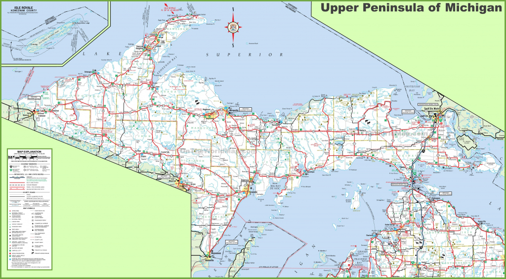 Map Of Upper Peninsula Of Michigan regarding Printable Map Of Michigan