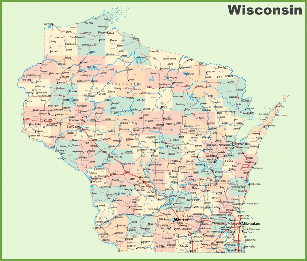 Map Of Wisconsin Cities Printable 860 | D1Softball intended for Printable Map Of Wisconsin Cities