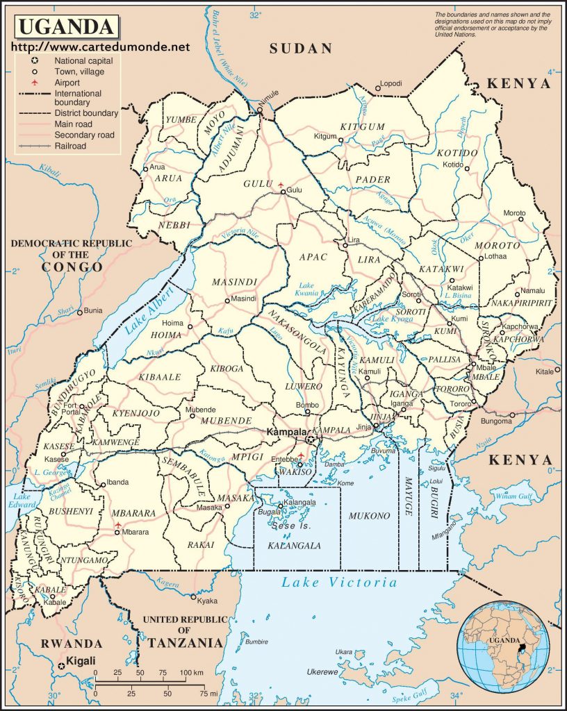 Map Uganda, Country Map Uganda For Printable Map Of Uganda - Printable Maps