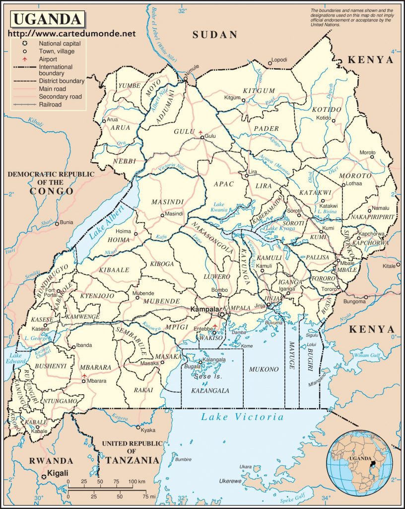 Map Uganda, Country Map Uganda for Printable Map Of Uganda