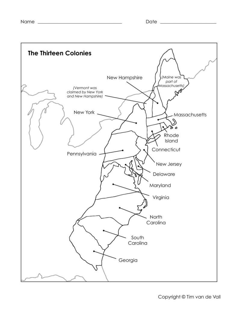 Maps Archives - Tim&amp;#039;s Printables intended for Outline Map 13 Colonies Printable
