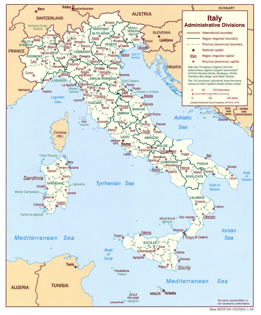 Large Map Of Italy Printable Printable Maps