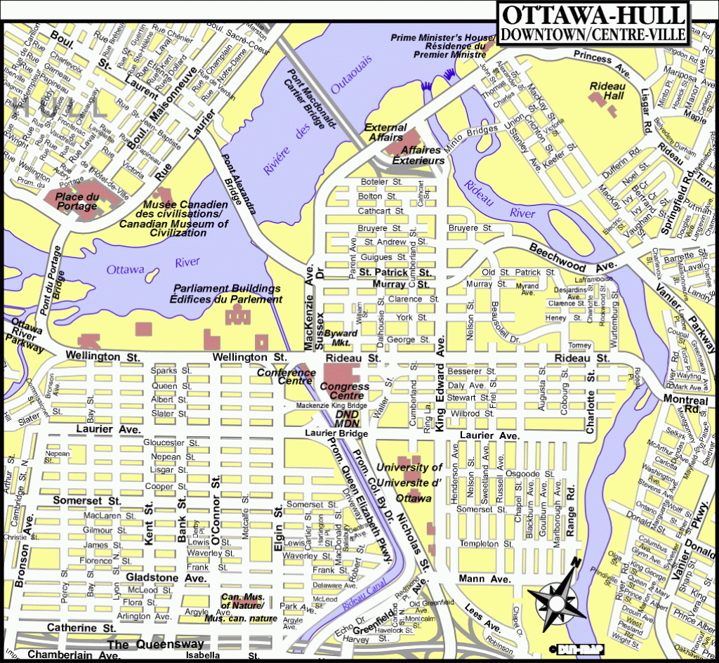 Maps Of Ottawa | City Maps intended for Printable Map Of Ottawa