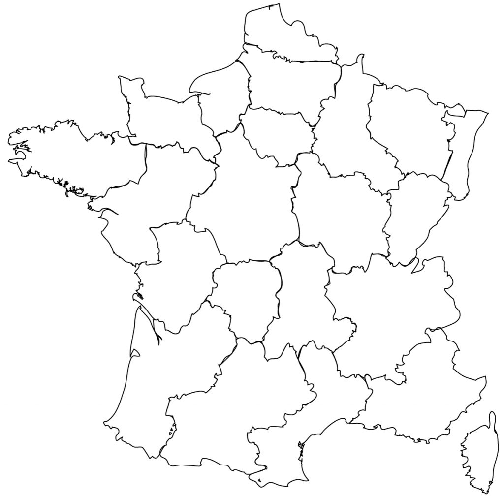 Maps Of The Regions Of France within Map Of France Outline ...
