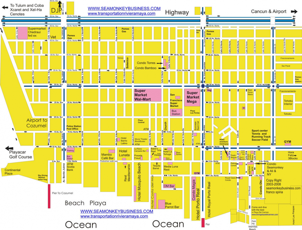Maps Playa Del Carmen Quintana Roo Riviera Maya Map within Printable Map Of Playa Del Carmen