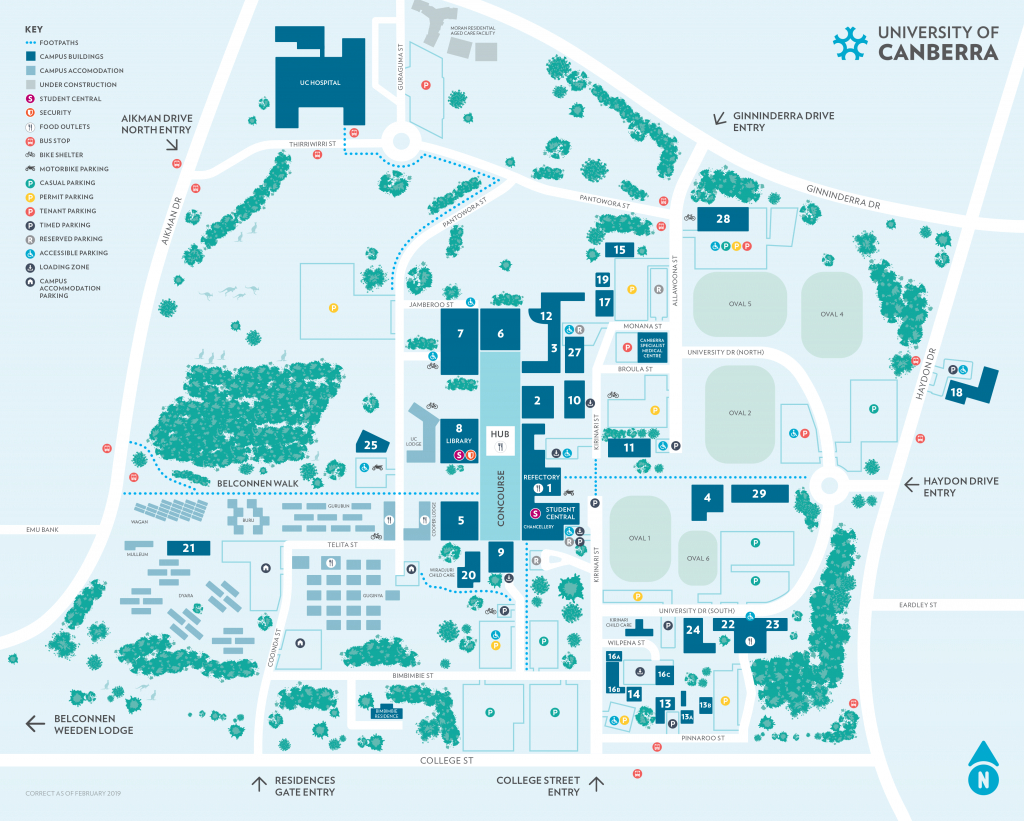 Maps - University Of Canberra throughout Printable Map Of Canberra