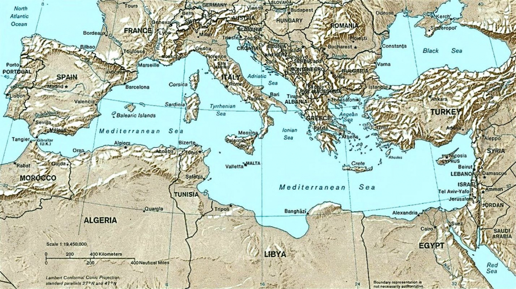 Mediterranean Port Call Maps pertaining to Mediterranean Map Printable
