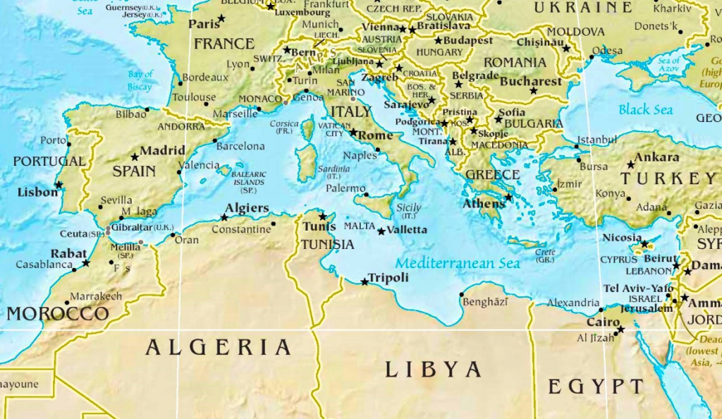Mediterranean Sea Maps | Maps Of Mediterranean Sea inside Printable Map Of The Mediterranean Sea Area
