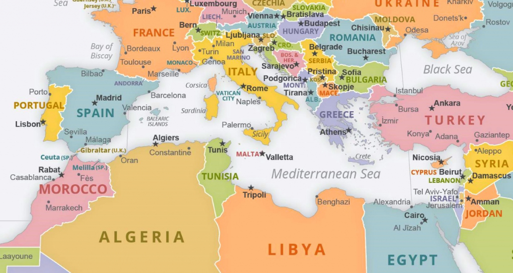 Mediterranean Sea Maps | Maps Of Mediterranean Sea with regard to Printable Map Of The Mediterranean Sea Area