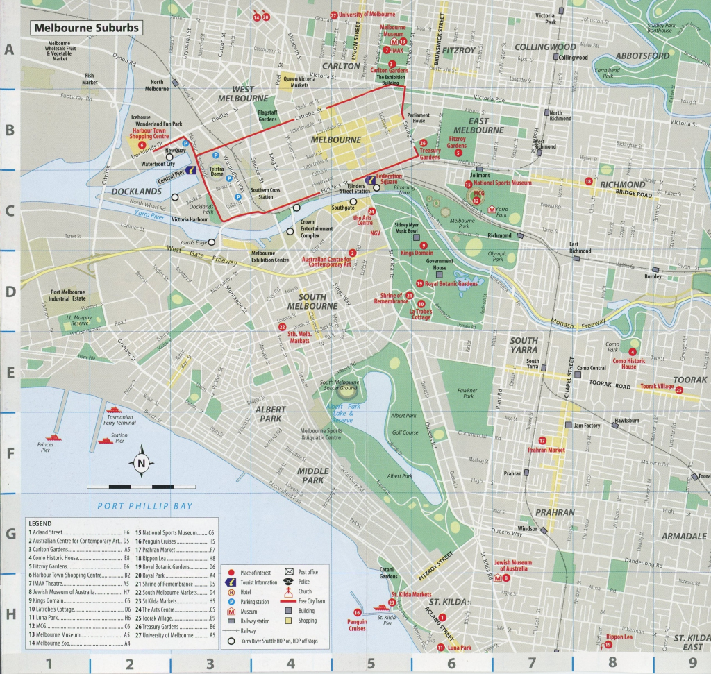 Melbourne Suburbs City Printable Map – I See American People (And in Melbourne City Map Printable