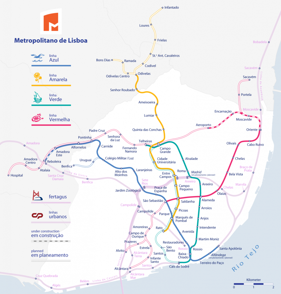 Metro Map Lisbon And Travel Information | Download Free Metro Map Lisbon throughout Lisbon Metro Map Printable