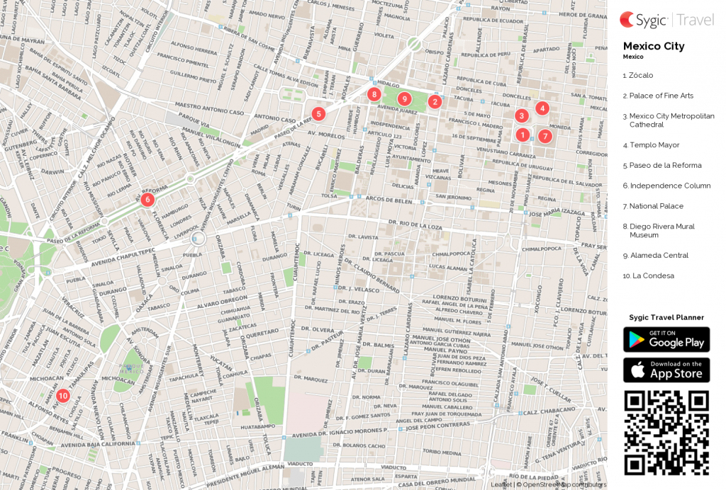 Mexico City Printable Tourist Map Stunning Mexico City Maps in Printable City Maps