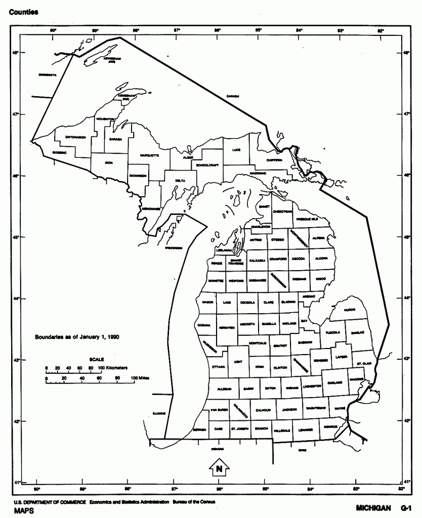 Michigan Printable Map with Michigan County Maps Printable