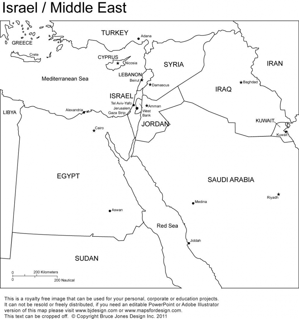 Middle East Outline Maps Printable | Israel/middle East Outline with Israel Outline Map Printable