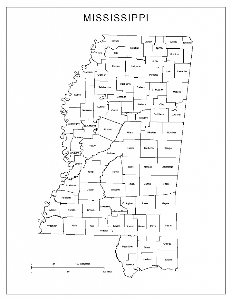 Mississippi Labeled Map regarding Printable Map Of Ms