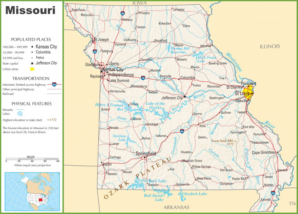 Missouri Highway Map throughout Printable Map Of Missouri