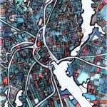 Modern Map Art – Abstract Map Print Of Providence Ri. Wall Art Regarding Printable Map Of Providence Ri