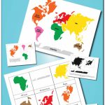 Montessori Continents 3 Part Cards And World Map Printables   Gift Intended For Montessori World Map Printable
