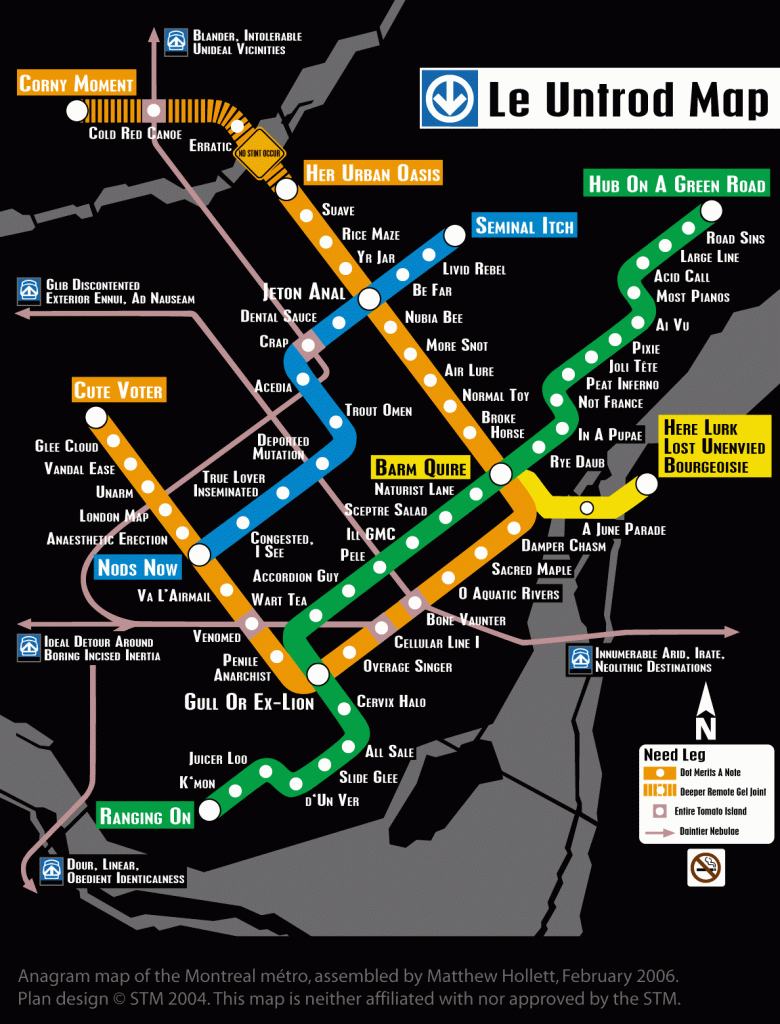 Montreal Metro Map With Anglicized Station Names : Montreal within Montreal Metro Map Printable