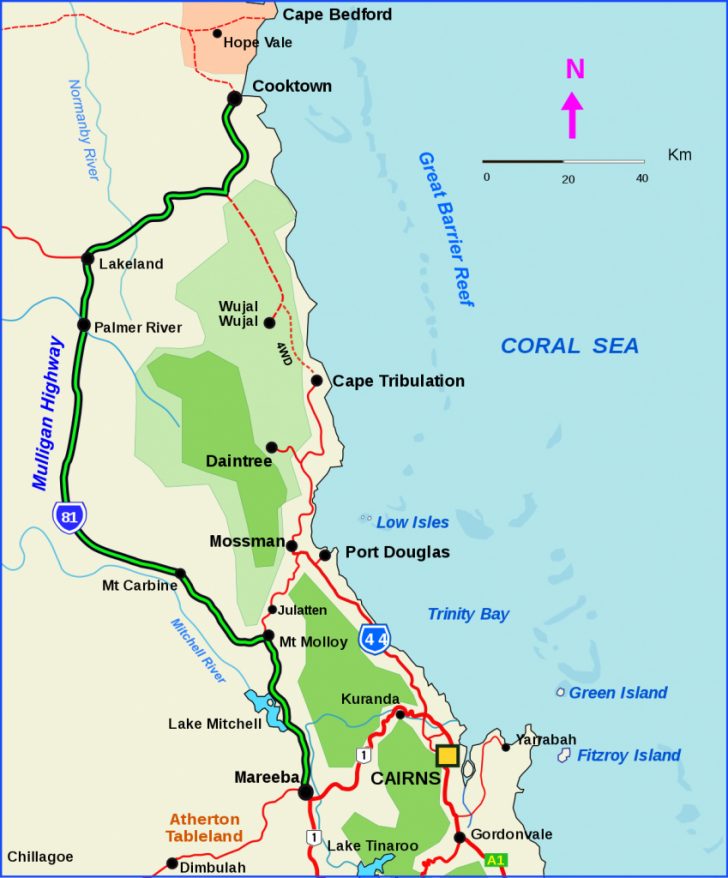 Mulligan Highway Wikipedia within Queensland Road Maps Printable