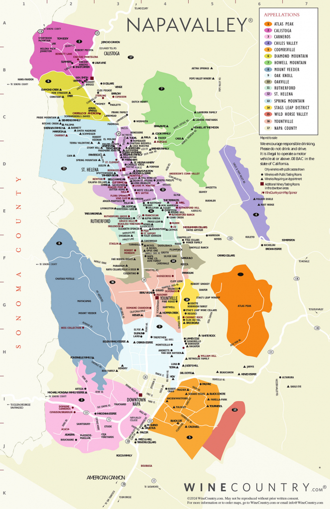 Napa Valley Winery Map A Printable Maps Map Of California Wine in Napa Winery Map Printable